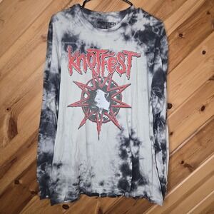 KNOTFEST ROADSHOW  2022 Mens Graphic Long Sleeve T-shirt Tie Dye Size Large